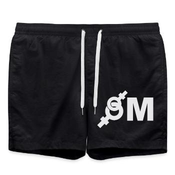 8M Frauentag Geschlechterfusion: United Icon - Badeshorts - Schwarz - Vorne - AI Model Male 185 light (185cm)