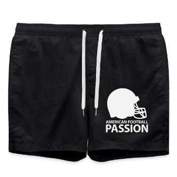 Leidenschaft für American Football - Badeshorts - Schwarz - Vorne - AI Model Male 185 light (185cm)