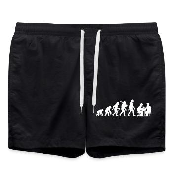 Tatoo Tätowierer Evolution Körperkunst Tatookunst - Badeshorts - Schwarz - Vorne - AI Model Male 185 light (185cm)