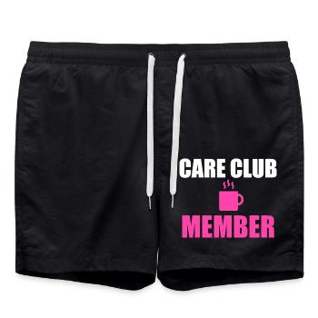 Care Club Club Mitglied Kaffee-Tee - Badeshorts - Schwarz - Vorne - AI Model Male 185 light (185cm)