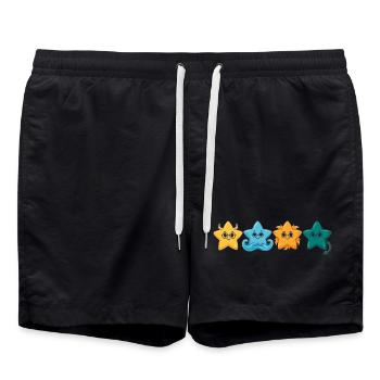 Süße Meeresstern-Charaktere - Badeshorts - Schwarz - Vorne - AI Model Male 185 light (185cm)