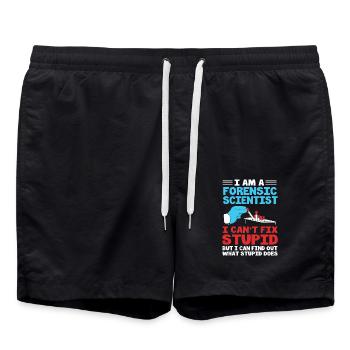 Forensik Forensiker - Badeshorts - Schwarz - Vorne - AI Model Male 185 light (185cm)