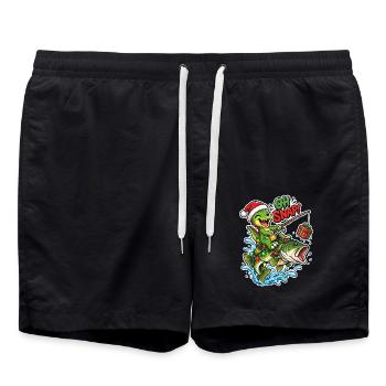 Weihnachtsangler-Alligator - Badeshorts - Schwarz - Vorne - AI Model Male 185 light (185cm)