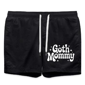 Goth-Mommy-Typografie - Badeshorts - Schwarz - Vorne - AI Model Male 185 light (185cm)