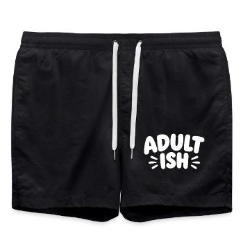 Adult Ish Spruch - Badeshorts - Schwarz - Vorne - AI Model Male 185 light (185cm)