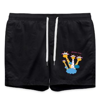 Jestem inny! – Giraffenfreunde - Badeshorts - Schwarz - Vorne - AI Model Male 185 light (185cm)