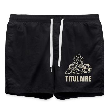Kind-Football-Träger - Badeshorts - Schwarz - Vorne - AI Model Male 185 light (185cm)