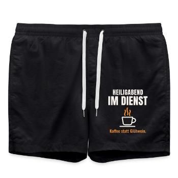 Heiligabend im Dienst - Badeshorts - Schwarz - Vorne - AI Model Male 185 light (185cm)