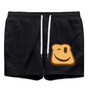 Winkender Toast Emoji - Badeshorts - Schwarz - Vorne - AI Model Male 185 light (185cm)