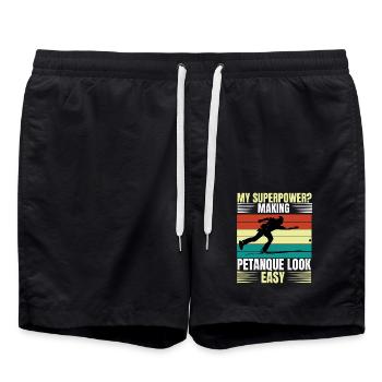 Superkraft: Boule leicht aussehen lassen - Badeshorts - Schwarz - Vorne - AI Model Male 185 light (185cm)