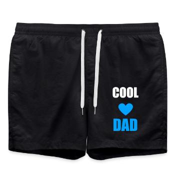 Coole Papa-Herz-Grafik - Badeshorts - Schwarz - Vorne - AI Model Male 185 light (185cm)
