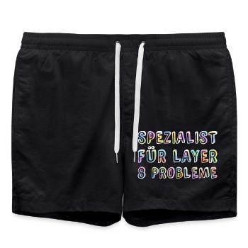 Spezialist Für Layer 8 Probleme Informatiker Admin - Badeshorts - Schwarz - Vorne - AI Model Male 185 light (185cm)