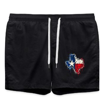 Texas Spray Flag Splash - Badeshorts - Schwarz - Vorne - AI Model Male 185 light (185cm)