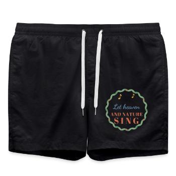 Let Heaven and Nature Sing – Christmas - Badeshorts - Schwarz - Vorne - AI Model Male 185 light (185cm)