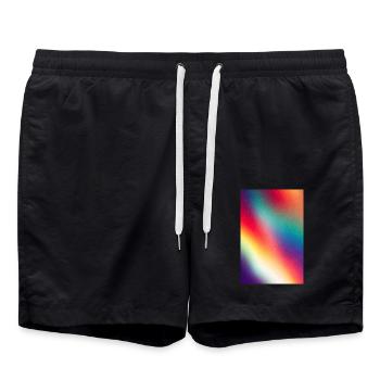 Regenbogenlichtbögen Poster Design - Badeshorts - Schwarz - Vorne - AI Model Male 185 light (185cm)