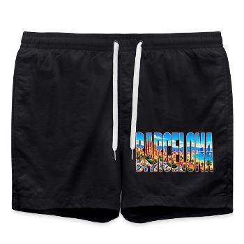 Barcelona-33cm - Badeshorts - Schwarz - Vorne - AI Model Male 185 light (185cm)