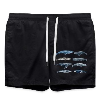 Wale der Welt - Badeshorts - Schwarz - Vorne - AI Model Male 185 light (185cm)