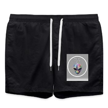 Irideszierendes Alien Gesichtsdesign - Badeshorts - Schwarz - Vorne - AI Model Male 185 light (185cm)