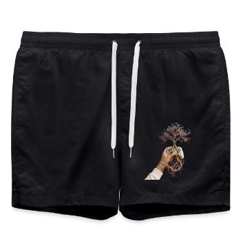 Gerootete Konsolen-Bloom - Badeshorts - Schwarz - Vorne - AI Model Male 185 light (185cm)