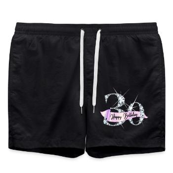 30. Geburtstag Glamour Diamanten Design - Badeshorts - Schwarz - Vorne - AI Model Male 185 light (185cm)