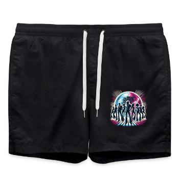 70er Disco Ball Retro-Tanzparty-Design - Badeshorts - Schwarz - Vorne - AI Model Male 185 light (185cm)