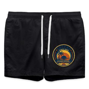 Legenden Ruhestand Retro Badge - Badeshorts - Schwarz - Vorne - AI Model Male 185 light (185cm)