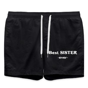Beste Schwester - Best Sister - Badeshorts - Schwarz - Vorne - AI Model Male 185 light (185cm)