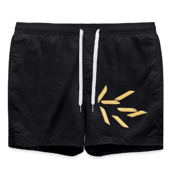 Pasta italiano rigate - Badeshorts - Schwarz - Vorne - AI Model Male 185 light (185cm)