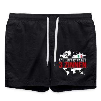 3 Zinnen - Badeshorts - Schwarz - Vorne - AI Model Male 185 light (185cm)