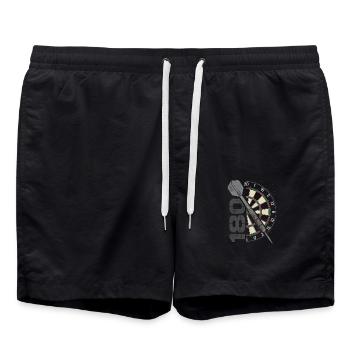Dart 180 Dartscheibe Und Dartpfeil Für Fans - Badeshorts - Schwarz - Vorne - AI Model Male 185 light (185cm)