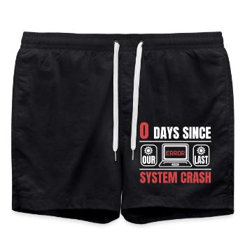 Technical Support 0 Days Since My Last PC Crash - Badeshorts - Schwarz - Vorne - AI Model Male 185 light (185cm)