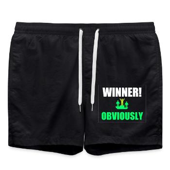 Gewinner: Offensichtlich Neon-Sieg - Badeshorts - Schwarz - Vorne - AI Model Male 185 light (185cm)