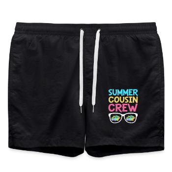 Kreuzfahrt Kreuzfahrtschiff Cousin Vetter Cousine - Badeshorts - Schwarz - Vorne - AI Model Male 185 light (185cm)