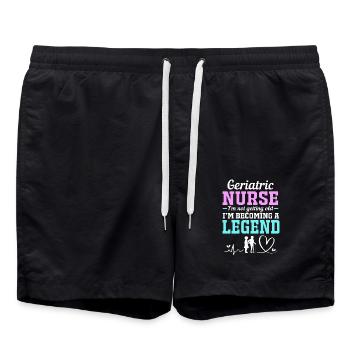 Altenheim Altenpflegerin Krankenschwester - Badeshorts - Schwarz - Vorne - AI Model Male 185 light (185cm)