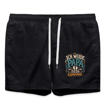 Ich werde Papa Werdender Vater - Badeshorts - Schwarz - Vorne - AI Model Male 185 light (185cm)