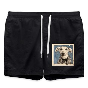 Ein Blick sagt alles... - Badeshorts - Schwarz - Vorne - AI Model Male 185 light (185cm)