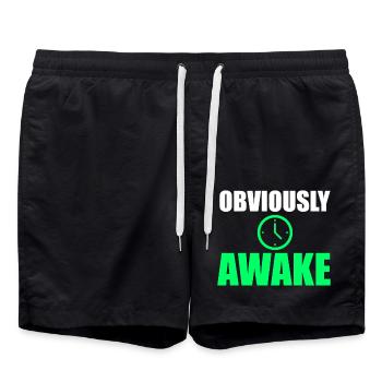 Offensichtlich Awake Clock Tee - Badeshorts - Schwarz - Vorne - AI Model Male 185 light (185cm)