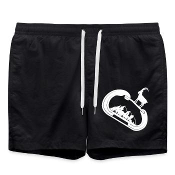 klettern bouldern felsklettern berge Bergsport - Badeshorts - Schwarz - Vorne - AI Model Male 185 light (185cm)