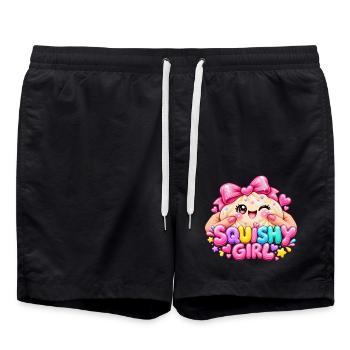 Kawaii Squishy Mädchen Glitzerherz - Badeshorts - Schwarz - Vorne - AI Model Male 185 light (185cm)