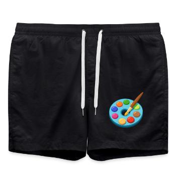 Pinselpalette - Badeshorts - Schwarz - Vorne - AI Model Male 185 light (185cm)