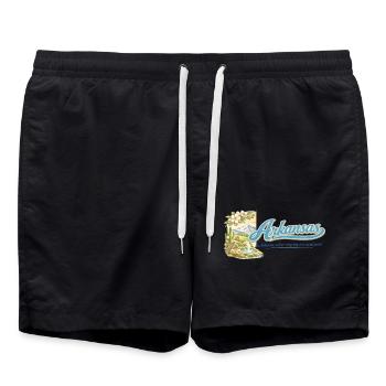 Arkansas Retro Vintage Natural State Nature Design - Badeshorts - Schwarz - Vorne - AI Model Male 185 light (185cm)