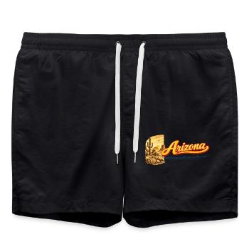 Arizona Retro Vintage Desert Cactus Sunset Design - Badeshorts - Schwarz - Vorne - AI Model Male 185 light (185cm)