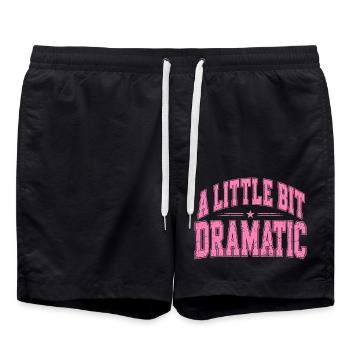 Ein wenig dramatischer Pink Schriftzug - Badeshorts - Schwarz - Vorne - AI Model Male 185 light (185cm)