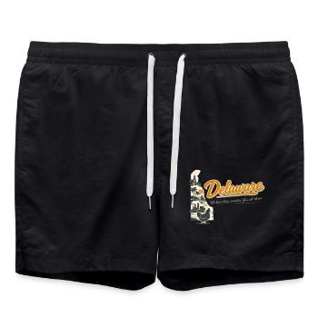 Delaware Retro Vintage First State Blue Hen Design - Badeshorts - Schwarz - Vorne - AI Model Male 185 light (185cm)