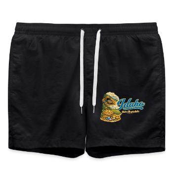 Idaho Retro Vintage Potato Mining Gem State Design - Badeshorts - Schwarz - Vorne - AI Model Male 185 light (185cm)