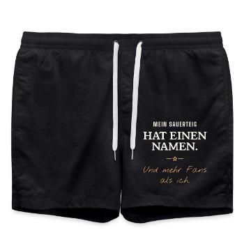 Mein Sauerteig Hat Einen Namen - Badeshorts - Schwarz - Vorne - AI Model Male 185 light (185cm)