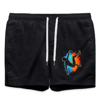 Klettern Berge Kletterer Bouldern Kinder Herren - Badeshorts - Schwarz - Vorne - AI Model Male 185 light (185cm)