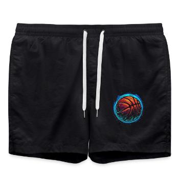 Basketball Ball Steamwave - Badeshorts - Schwarz - Vorne - AI Model Male 185 light (185cm)