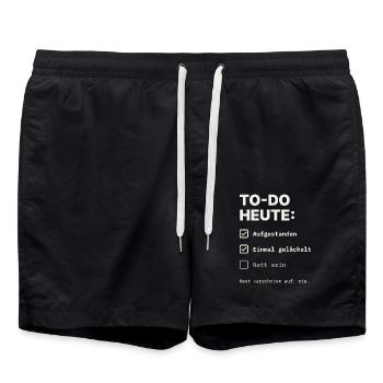 todo-heute - Badeshorts - Schwarz - Vorne - AI Model Male 185 light (185cm)