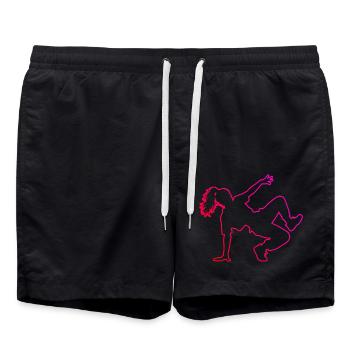 Geschenkidee für die Breakdancerin mit Break Dance - Badeshorts - Schwarz - Vorne - AI Model Male 185 light (185cm)